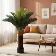 Planta Artificială Copac Tip Palmier, 36 frunze, 115 cm, Verde, cu Ghiveci