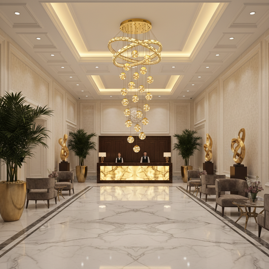Candelabru Cristal cu Telecomanda DUARA Supremo, 90x300cm, Lumina Calda/Neutra/Rece, Auriu, Metal si Cristal