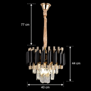 Nobile VERSAILLES Crystal Chandelier 5xE14, Diameter 40cm, Shiny Gold and Black