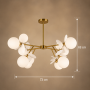 Lustra cu bec moderna SVEN, Ø73cm,8x G9, Auriu, Metal