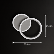 LED chandelier with remote control LUCY 27W, 2 Circles, Cold/Warm/Neutral light, Dimmable, White, Metal and Acrylic