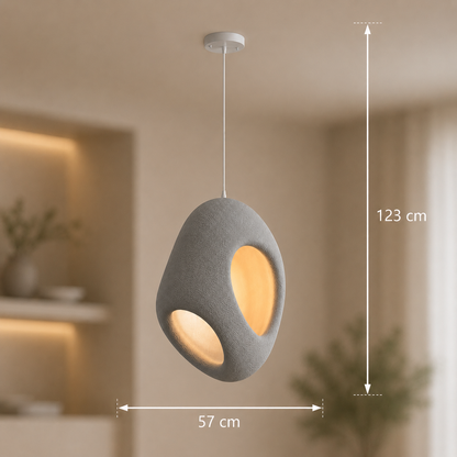 Lustra Moderna FOAMER Magno, 57 cm, Suspendata, 1 X E27, Gri, Metal si Spuma, Inaltime Reglabila