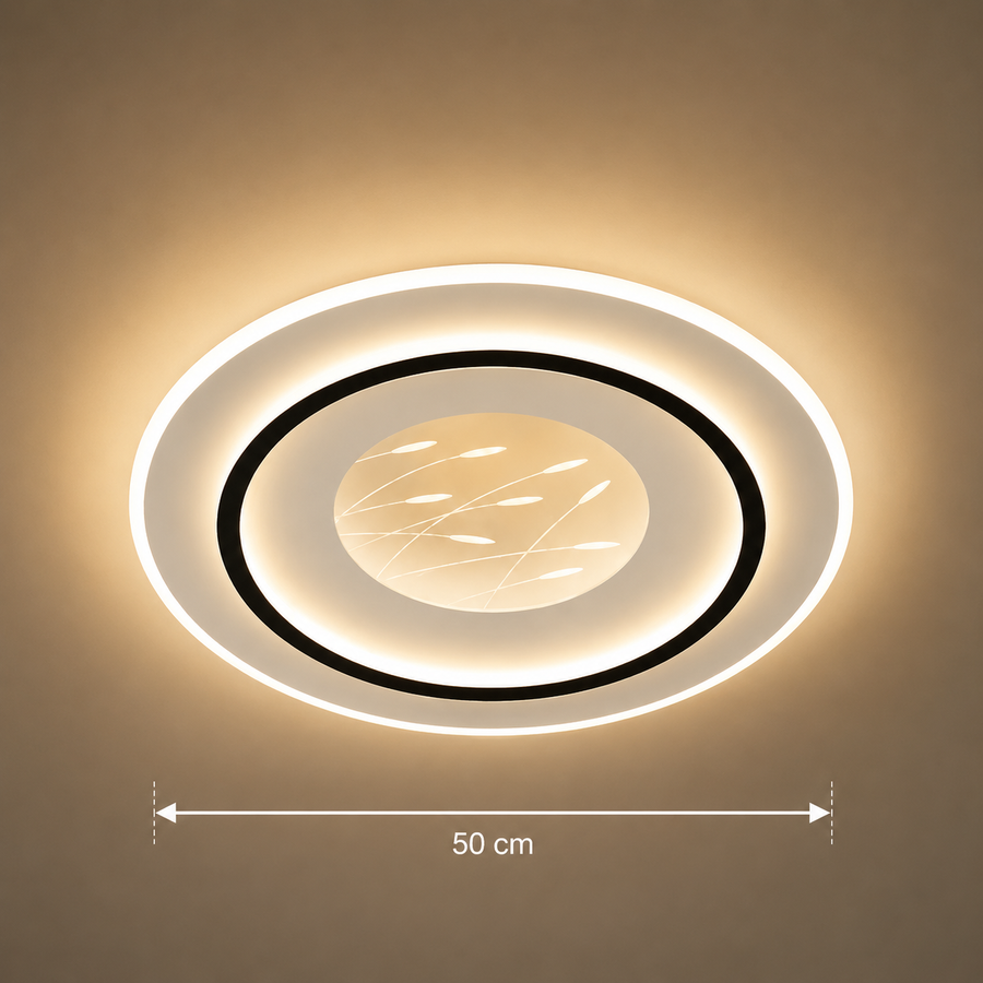 LED chandelier with remote control LINEA 125W, Round, Cold/Warm/Neutral light, Dimmable, Black