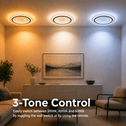LED chandelier with remote control LINEA 125W, Round, Cold/Warm/Neutral light, Dimmable, Black