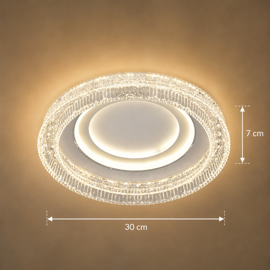 Lustra LED WON Nobile, 67W, Diametru 30cm, Lumina Calda/Neutra/Rece, Alb