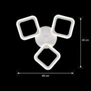 LED Chandelier ERIKA 20W, 3 Squares, Warm/Neutral/Cold Light, White, Metal and Acrylic