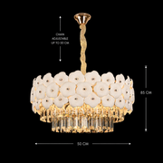 Candelabru Cristal PETAL Eleganza 9xE14, D50 cm, Auriu, Inaltime Reglabila, Metal si Cristal Candelabre Cristal Default Title Alessandro Design
