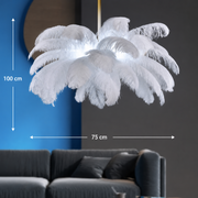 Minoss Modern Chandelier, 8W, Cold Light 6000K, Diameter 75 cm, Feathers, White Modern Chandeliers Default Title Alessandro Design