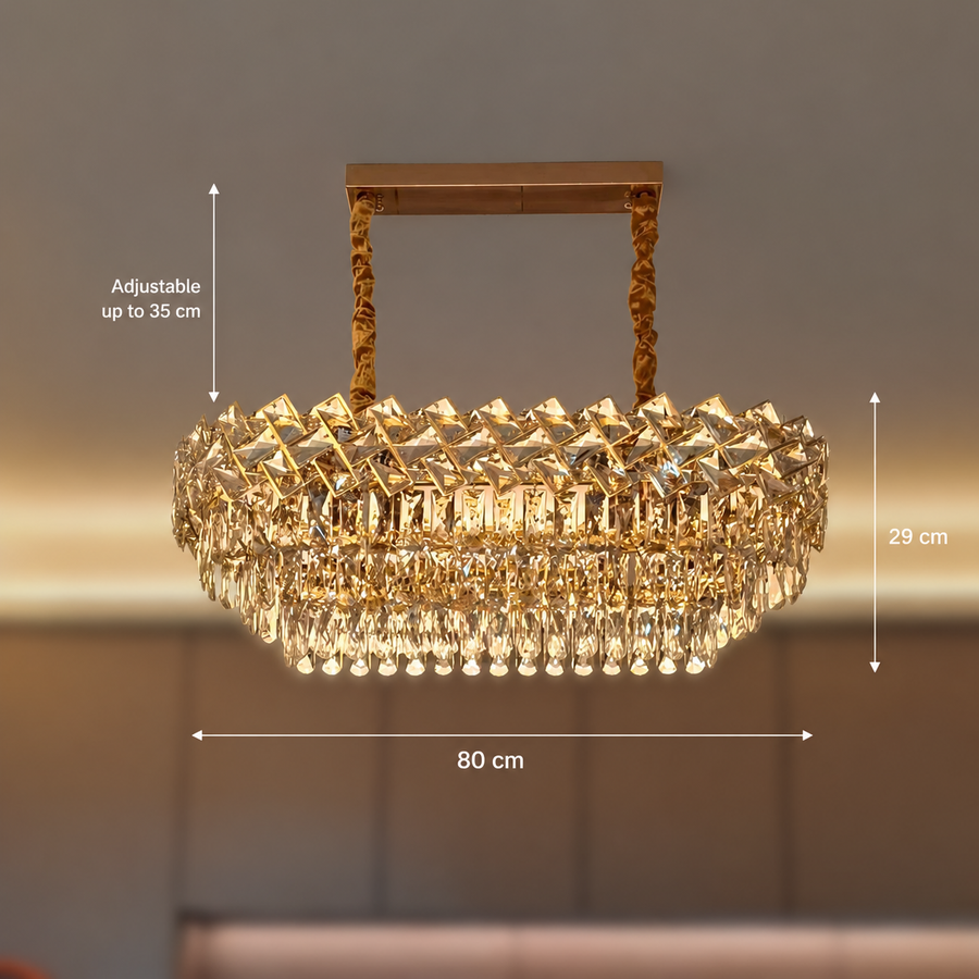 Crystal Chandelier WINDSOR Regalis 10x E14, Shiny Gold, Adjustable Height Crystal Chandeliers Default Title Alessandro Design