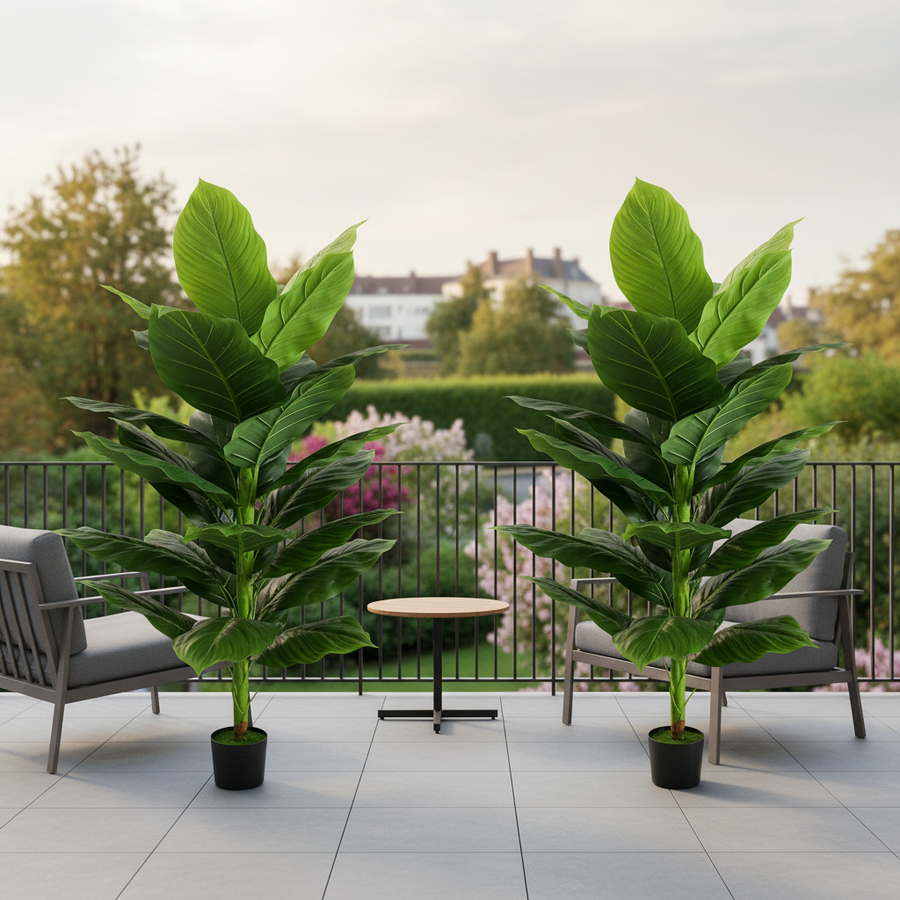 Plantă Artificială Tip Bananier Musa, 150 cm, Verde