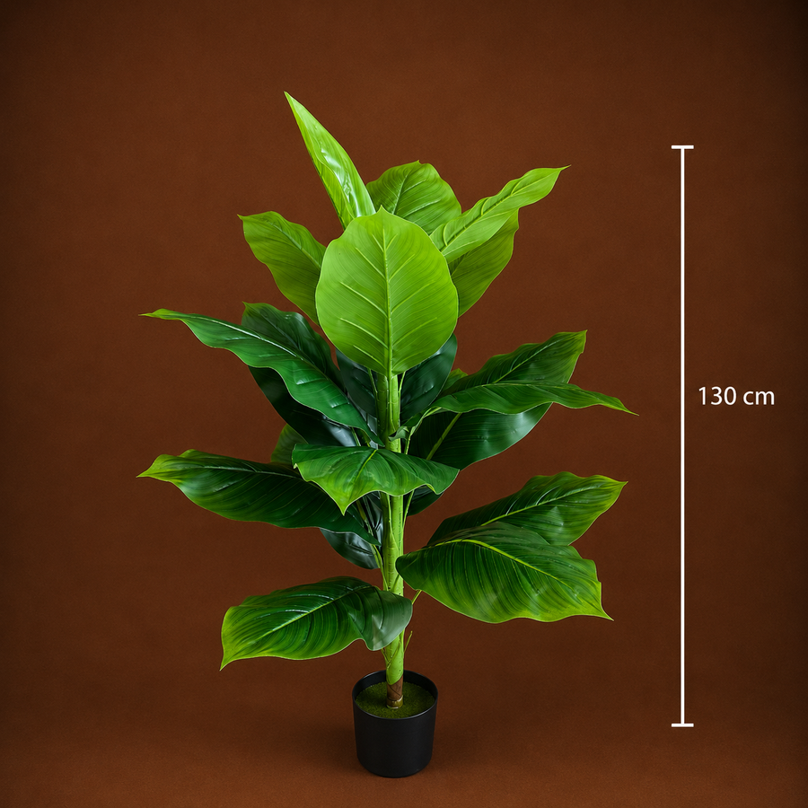Plantă Artificială Tip Bananier Musa, 130 cm, Verde