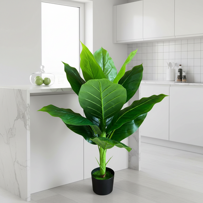 Plantă Artificială Tip Bananier Musa, 100 cm, Verde