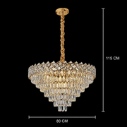 Crystal Chandelier WINDSOR Supremo 10xE14, Diameter 80cm, Shiny Gold, Adjustable Height