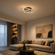 LED chandelier with remote control TIANA 78W, 3 Ellipses, Cold/Warm/Neutral light, Dimmable, Black
