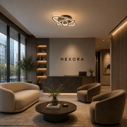 LED chandelier with remote control TIANA 78W, 3 Ellipses, Cold/Warm/Neutral light, Dimmable, Black
