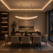Modern Chandelier with Crystal, PRAGUE, 31W, Length 80 cm, Gold, Adjustable height