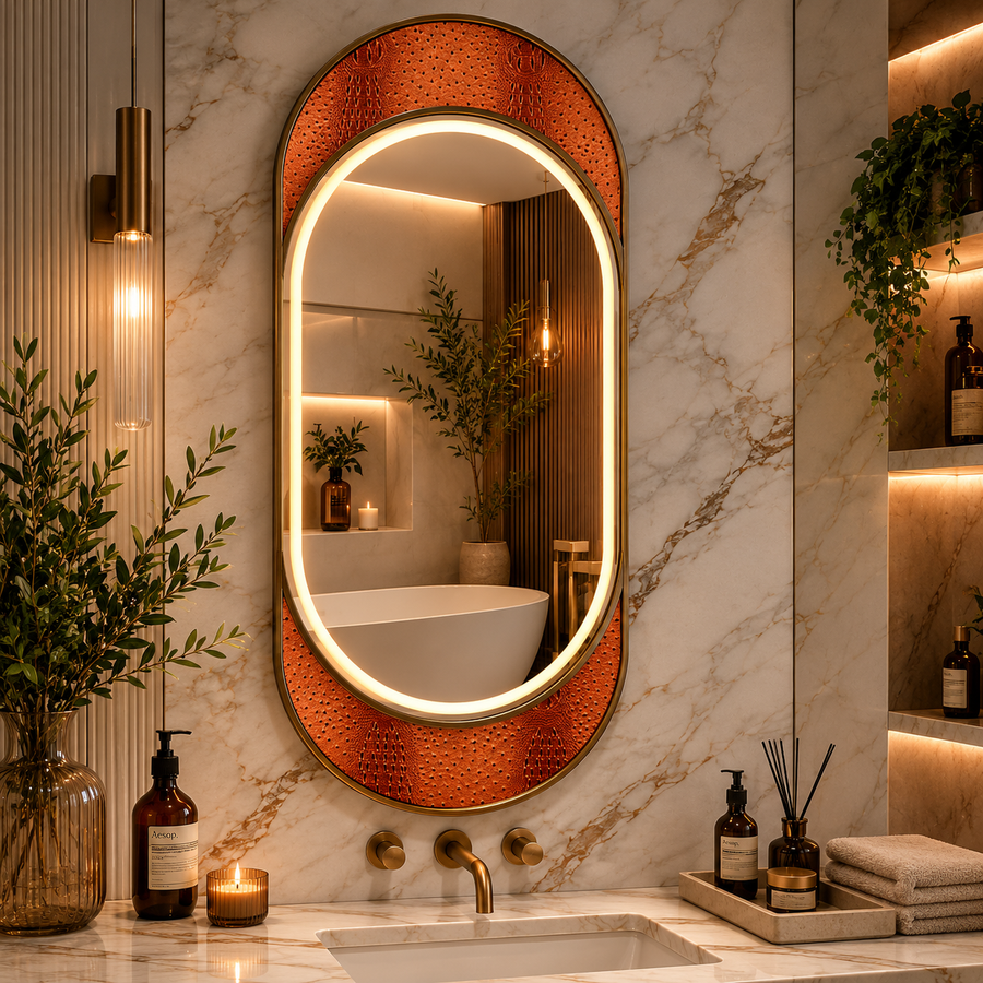 Giga LED mirror, 80x60cm, Silver, Touch, 6000K light