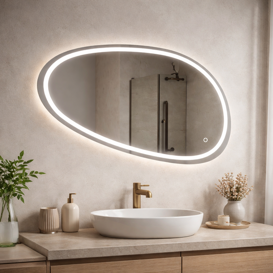 LED mirror, 80x45cm, Disegno Touch Marcello, Demister System, Dimabila Mirrors Korman E Default Title Alessandro Design