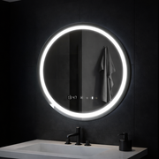 Round LED Mirror, 70cm, Celeste MotionGlow Marcello, Demister System, Clock & Thermometer, Dimmable, Warm Neutral Cold Light 3000K/4000K/6000K Marcello Mirrors Default Title Alessandro Design