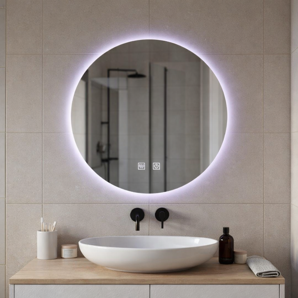 Round LED mirror, 70cm, Isolda, Touch, Demister System Mirrors Korman E Default Title Alessandro Design