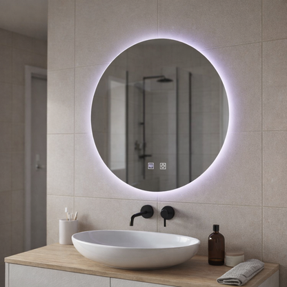 Round LED mirror, 70cm, Isolda, Touch, Demister System Mirrors Korman E Default Title Alessandro Design