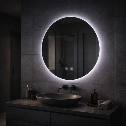 Round LED mirror, 70cm, Isolda, Touch, Demister System Mirrors Korman E Default Title Alessandro Design