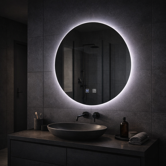 Round LED mirror, 70cm, Isolda, Touch, Demister System Mirrors Korman E Default Title Alessandro Design