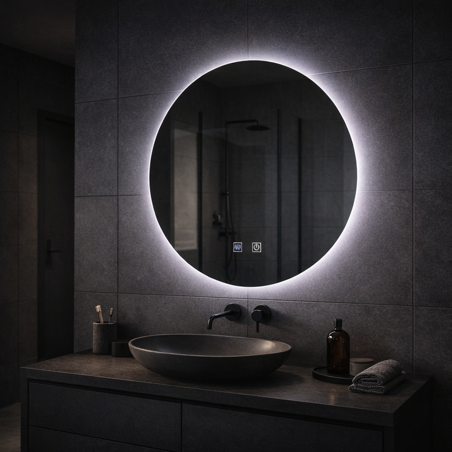 Round LED mirror, 70cm, Isolda, Touch, Demister System Mirrors Korman E Default Title Alessandro Design