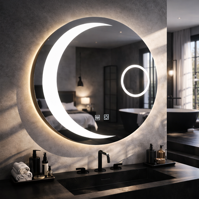 LED Round Mirror, 80cm, Orbis Touch, Demister System, Dimmable, E31S/80X80
