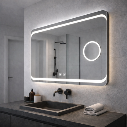 Rectangular LED mirror, 80x60cm, Stella Touch, Demisting System Mirrors Korman E Default Title Alessandro Design