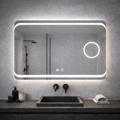 Rectangular LED mirror, 80x60cm, Stella Touch, Demisting System Mirrors Korman E Default Title Alessandro Design