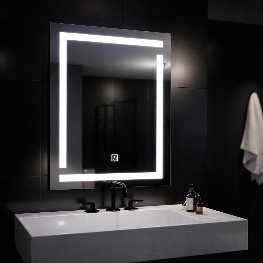 Giga LED Mirror, 60x80cm, 14W, Touch, 6000K Light Korman Mirrors E Default Title Alessandro Design