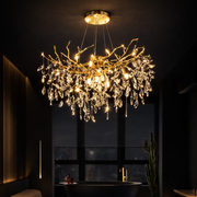 WALTZ Rhapsody Crystal Chandelier, 6x G9, Gold, 45cm, Adjustable Height, Metal and Crystal Crystal Chandeliers Default Title Alessandro Design