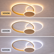 LED Chandelier with Remote Control KILLIAN 46W, 3 Circles, Cold/Warm/Neutral Light 3000K/4000K/6000K, Dimmable, Gold White LED Chandeliers with Remote Control Default Title Alessandro Design