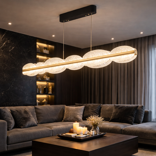 Lustra LED suspendata cu Telecomanda ISOTTA 105W, lumina Rece/Calda/Neutra 3000K/4000K/6000K, Dimabila,Inaltime Reglabila, Negru si Argintiu, Metal si Cristal Lustre LED cu Telecomanda Default Title Alessandro Design