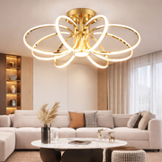 Lustra LED cu Telecomanda ORBIS Magno, 25W, Lumina Calda/Rece/Neutra 3000K/4000K/6000K, Dimabila, Auriu, Metal si Silicon Lustre LED cu Telecomanda Default Title Alessandro Design