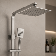 SET Shower column with faucet, Stainless steel, square para, rain effect, 3 functions, wall mounting, Satin, Accessories Included, LY005 Faucets & Shower Columns Default Title Alessandro Design