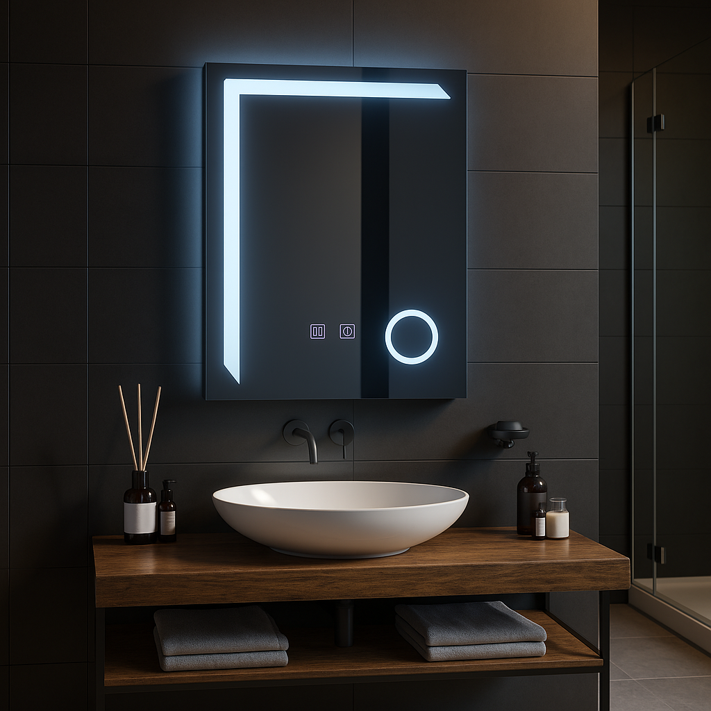 Rectangular LED Mirror, 60x80cm, Linea Touch, Demister System, Dimmable Mirrors Korman E Default Title Alessandro Design