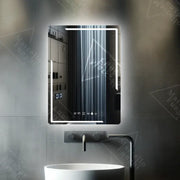 Rectangular LED mirror, 60x80cm, Rayonnement MotionGlow Marcello, Demisting System, Clock & Thermometer, Dimable Mirrors Marcello Default Title Alessandro Design