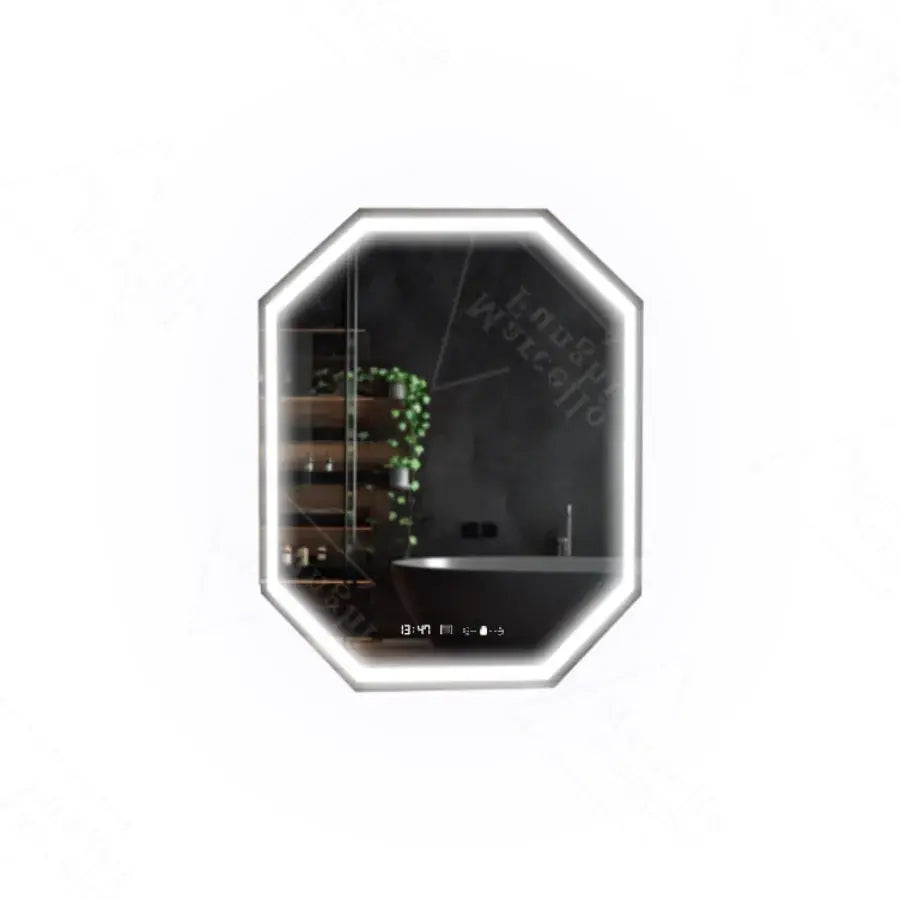 Polygon LED mirror, 60x80cm, Ralya MotionGlow Marcello sensor, De-fogging system, Clock & Thermometer, Dimabila Mirrors Marcello Default Title Alessandro Design