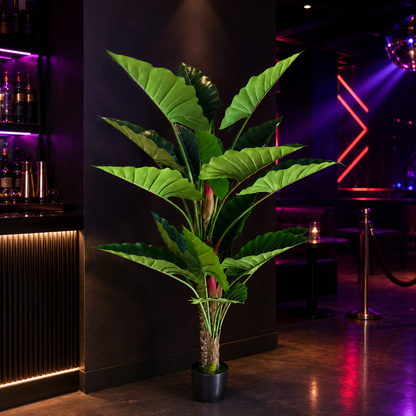 Plantă Artificială Tip Alocasia, 2 tulpini, 190 cm, Verde