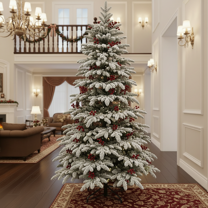 Brad Artificial CRAN, 150 cm, 320 vârfuri, Verde si Alb