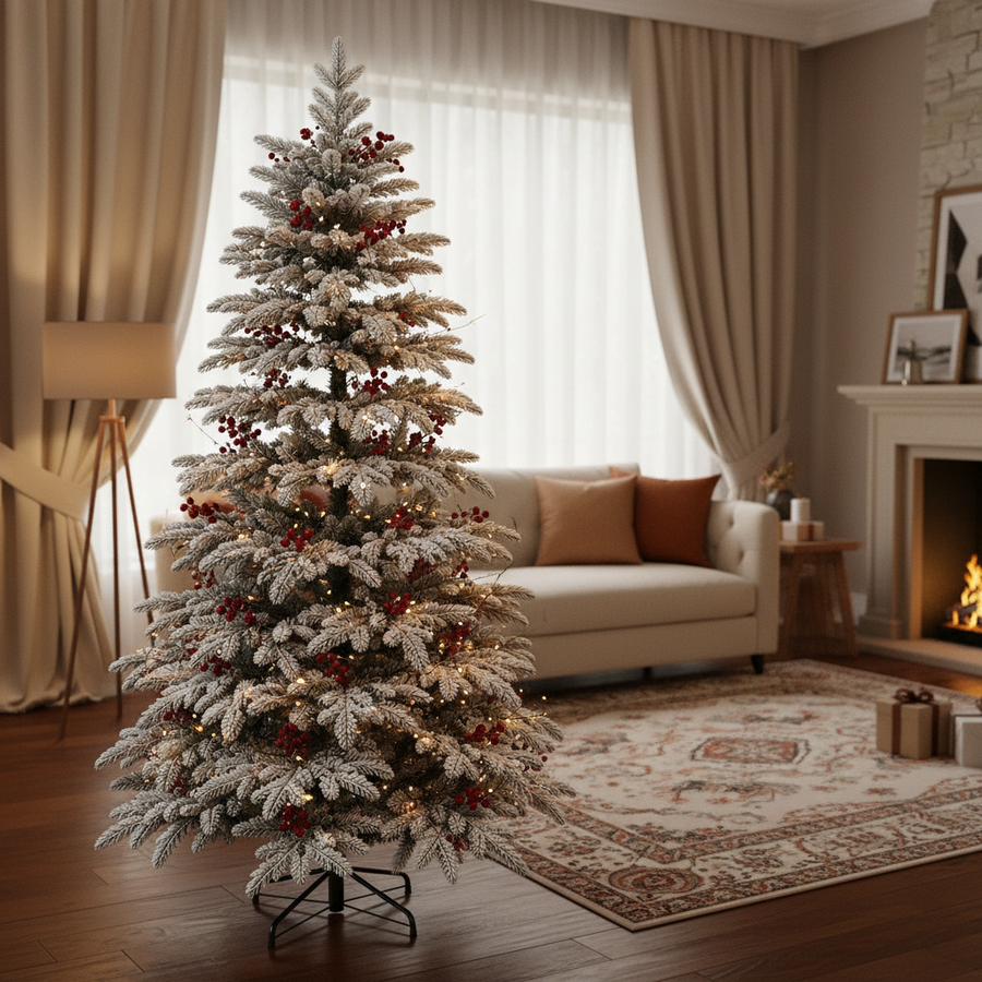 Brad Artificial CRAN, 150 cm, 320 vârfuri, Verde si Alb