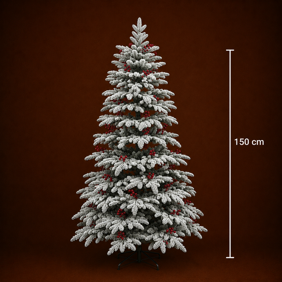 Brad Artificial CRAN, 150 cm, 320 vârfuri, Verde si Alb