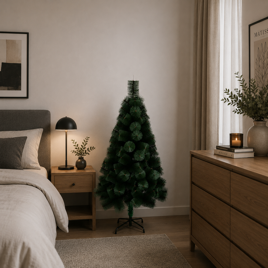 Brad Artificial MANIITSOQ, 150 cm, 130 vârfuri, Suport Metalic, Verde