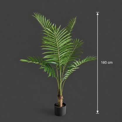 Planta Artificială Copac Tip Palmier Kentia, Cu Frunze Elegante, 160 cm, 7 frunze, Verde, cu Ghiveci