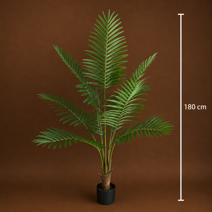 Planta Artificială Copac Tip Palmier Kentia, Cu Frunze Elegante, 180 cm, 10 frunze, Verde, cu Ghiveci