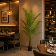 Planta Artificială Copac Tip Palmier Kentia, Cu Frunze Elegante, 200 cm, 15 frunze, Verde, cu Ghiveci