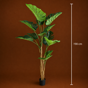 Plantă Artificială Tip Monstera Deliciosa, 12 frunze, 190 cm, Verde