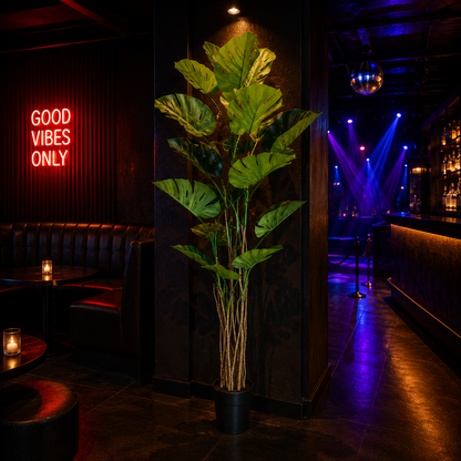 Plantă Artificială Tip Monstera Deliciosa, 17 frunze, 220 cm, Verde